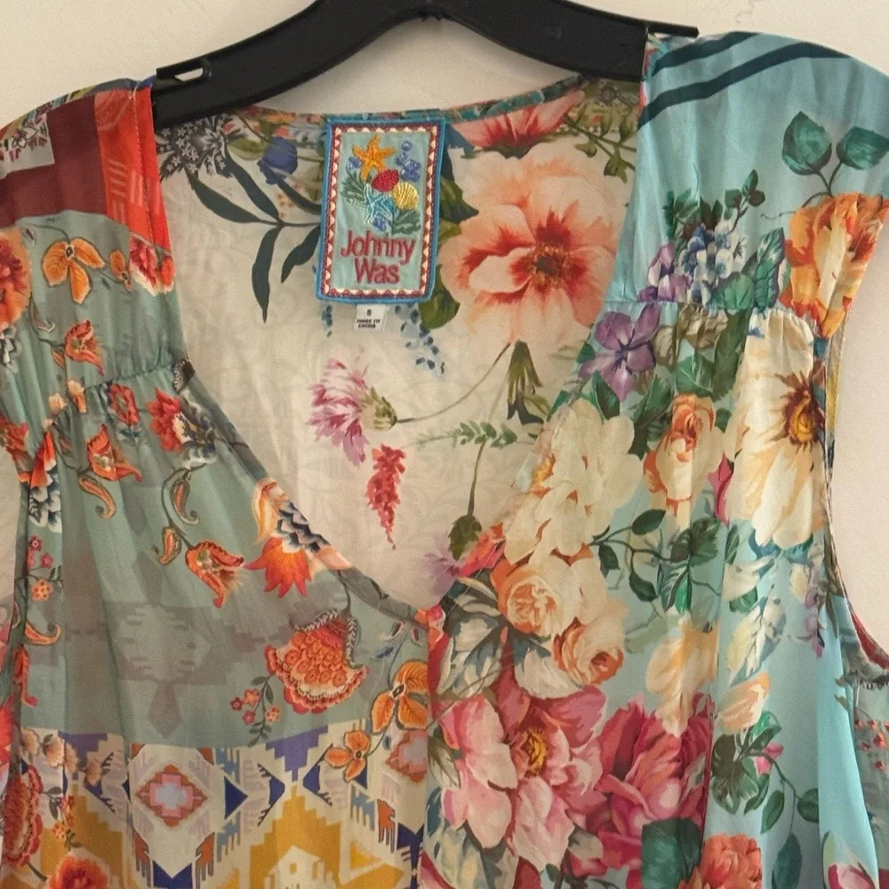 Johnny Was Multicolor Floral Patchwork Maxi Dress - Picture 3 of 6